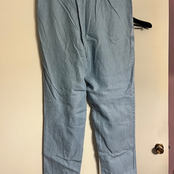 STRADIVARIUS LIGHT BLUE WASH FLOWY JEANS STYLE PANTS SIZE SMALL - Picture 4 of 5